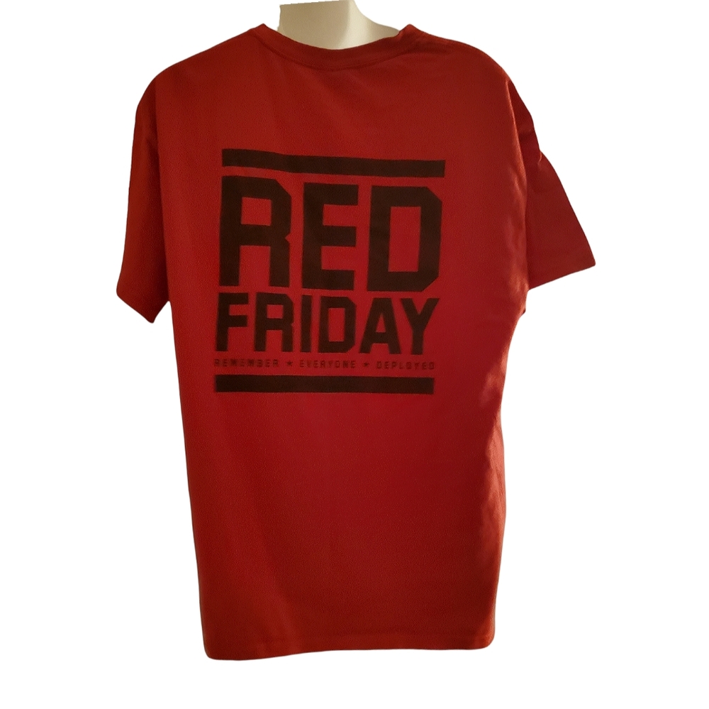 RED Friday Short Sleeve 100% Cotton Tee Shirt US Army Military Support Top